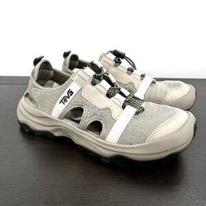Teva Women's Sandals in Beige and White with Black Soles